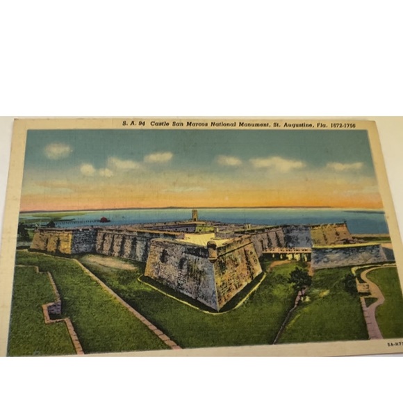 Castle San Marcos National Monument Vintage Linen Postcard Unposted - Picture 3 of 7